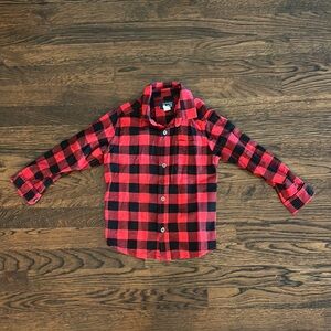 Children’s Place Boys Plaid Kids Shirt - Red and Black, size 4T